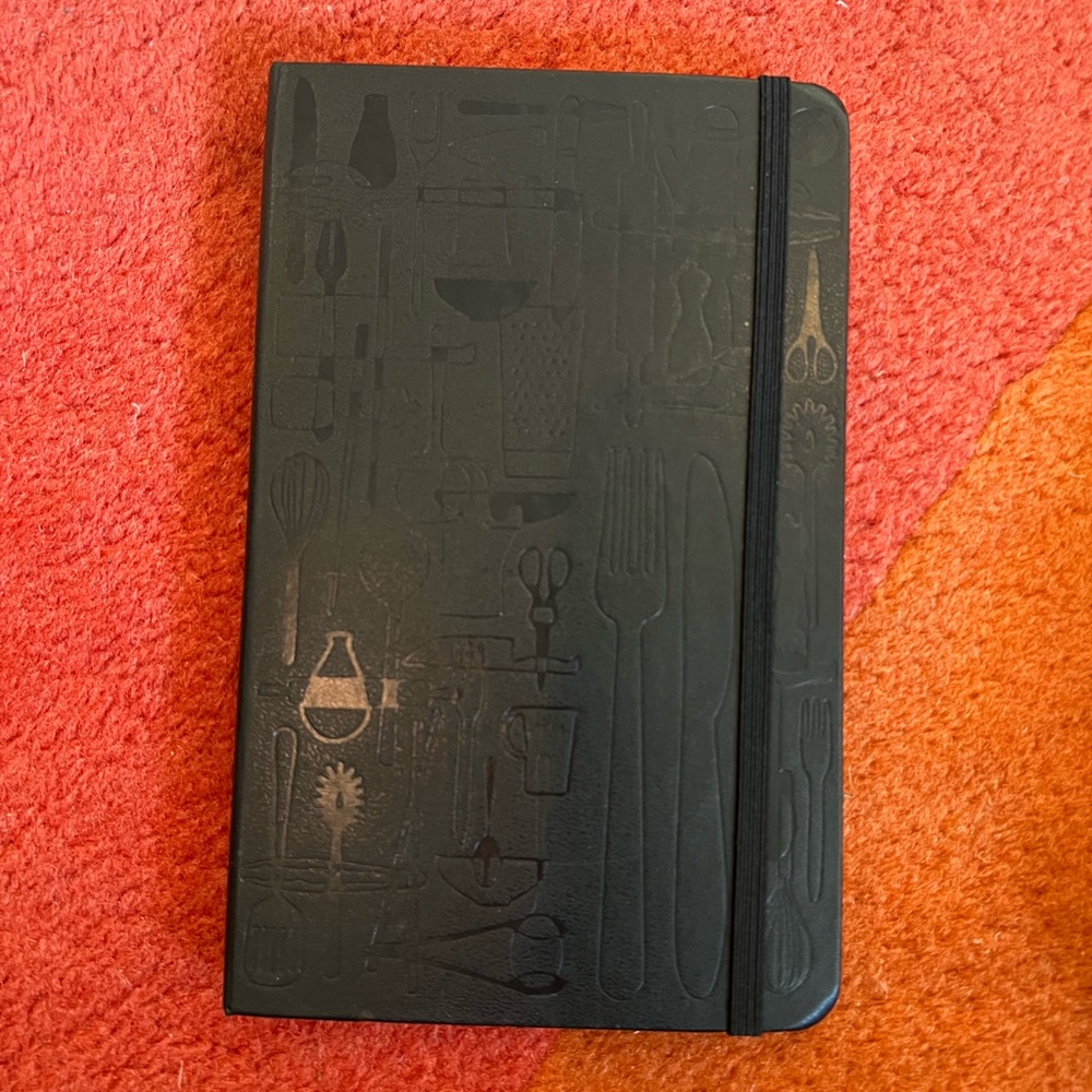Black Leather-Style Tablet Folio Case with Elastic Closure Moleskine Recipe Book